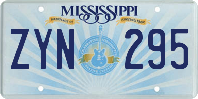 MS license plate ZYN295