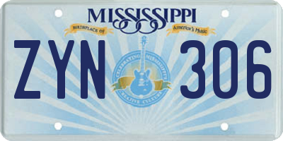 MS license plate ZYN306