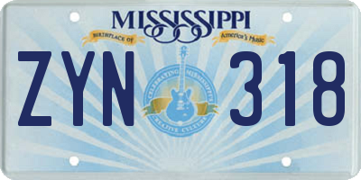 MS license plate ZYN318