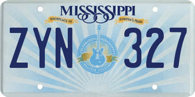MS license plate ZYN327