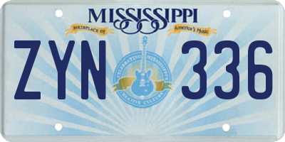 MS license plate ZYN336