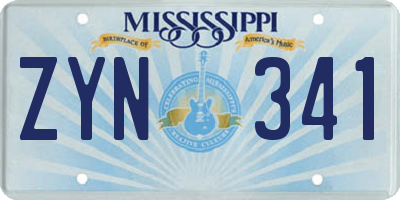 MS license plate ZYN341