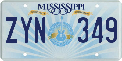 MS license plate ZYN349