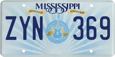 MS license plate ZYN369