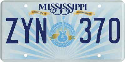 MS license plate ZYN370