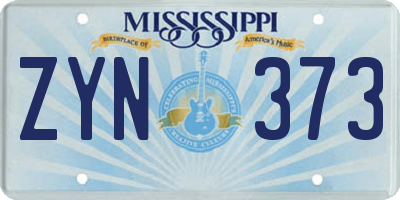 MS license plate ZYN373