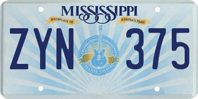 MS license plate ZYN375