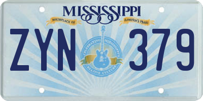 MS license plate ZYN379