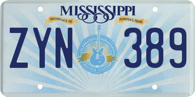 MS license plate ZYN389