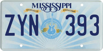 MS license plate ZYN393
