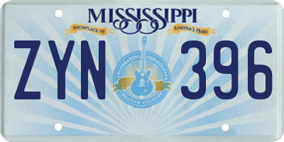 MS license plate ZYN396
