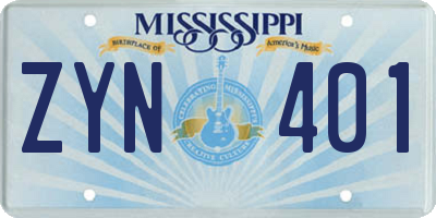 MS license plate ZYN401