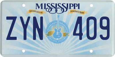 MS license plate ZYN409