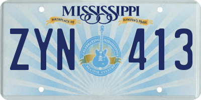 MS license plate ZYN413