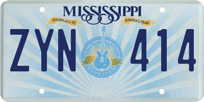 MS license plate ZYN414