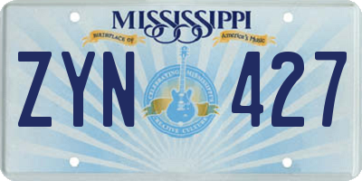 MS license plate ZYN427