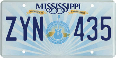 MS license plate ZYN435