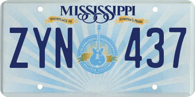 MS license plate ZYN437