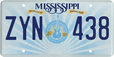 MS license plate ZYN438