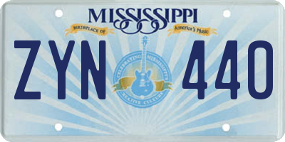 MS license plate ZYN440