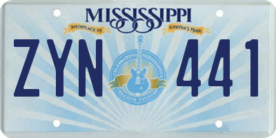 MS license plate ZYN441