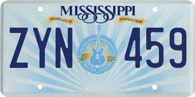 MS license plate ZYN459