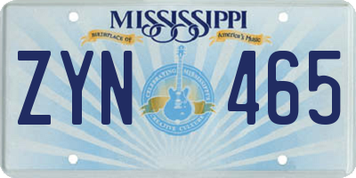 MS license plate ZYN465