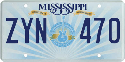 MS license plate ZYN470