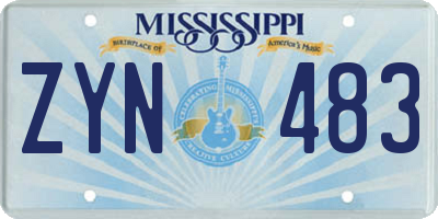 MS license plate ZYN483