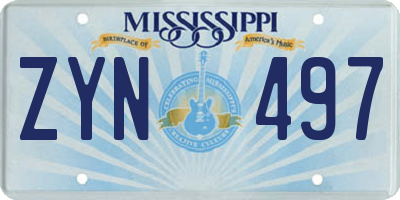 MS license plate ZYN497