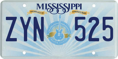 MS license plate ZYN525