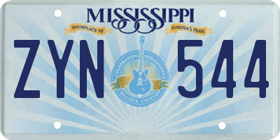 MS license plate ZYN544