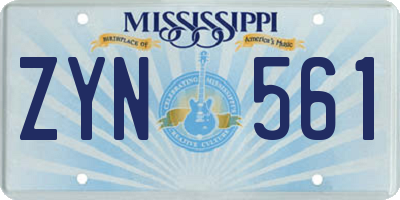 MS license plate ZYN561