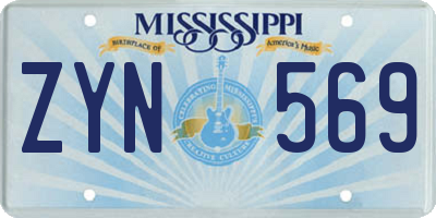 MS license plate ZYN569