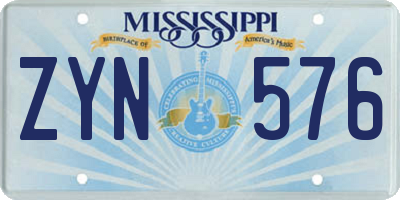 MS license plate ZYN576