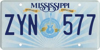 MS license plate ZYN577