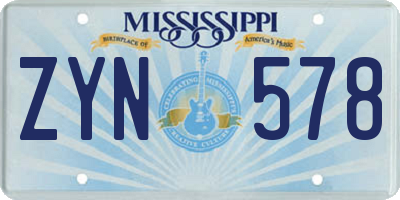 MS license plate ZYN578