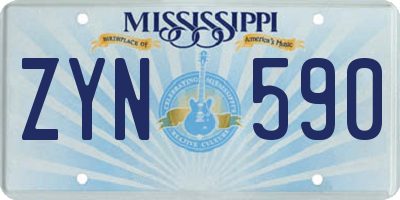 MS license plate ZYN590