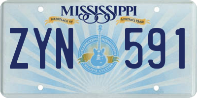MS license plate ZYN591
