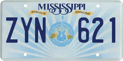 MS license plate ZYN621