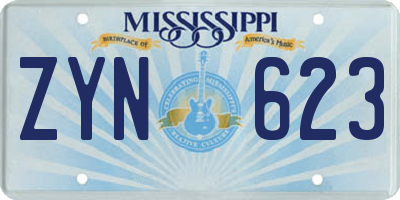 MS license plate ZYN623
