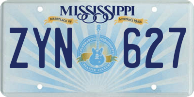 MS license plate ZYN627