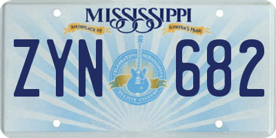 MS license plate ZYN682