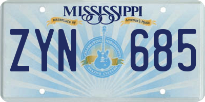 MS license plate ZYN685