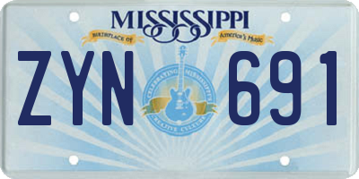 MS license plate ZYN691