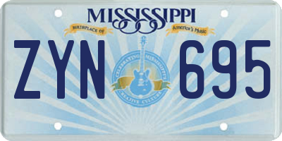 MS license plate ZYN695