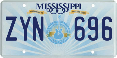 MS license plate ZYN696