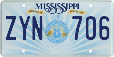 MS license plate ZYN706