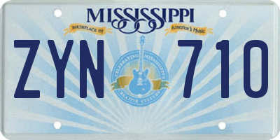 MS license plate ZYN710