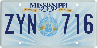 MS license plate ZYN716